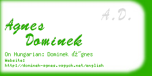 agnes dominek business card
